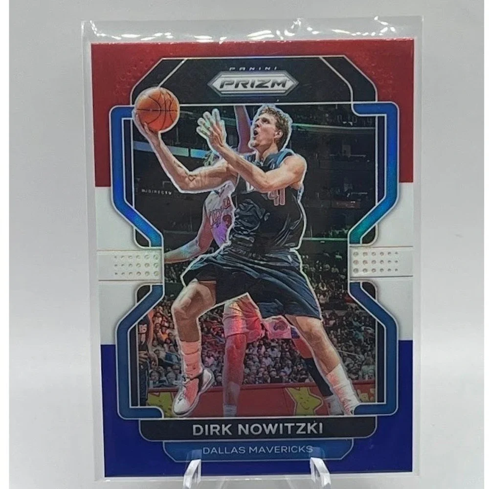 Dirk Nowitzki Red White Blue Prizm 2021 Panini Prizm 289 NBA Dallas Mavericks